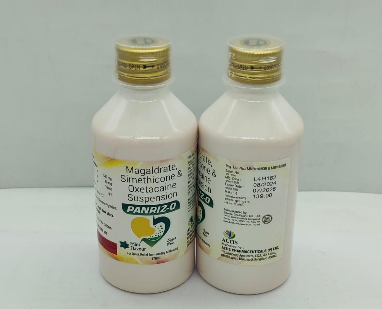 Magaldrate , Simethicone & Oxetacaine Suspension